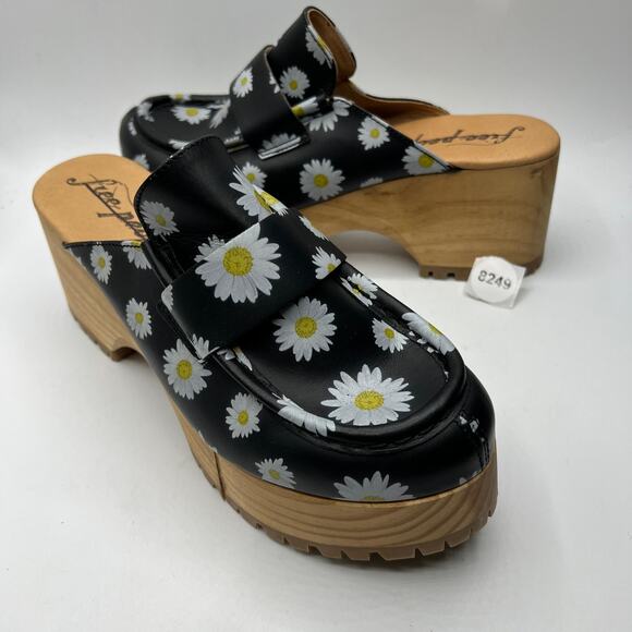 Free People Daisy Conversational Slip-On Platform Clogs Black Size EU 39/US 9 - Picture 8 of 8